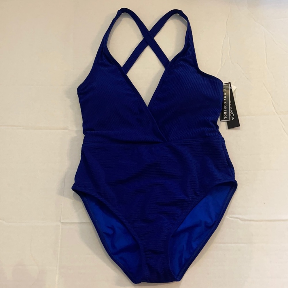 La Blanca royal blue one piece bathing suit 12